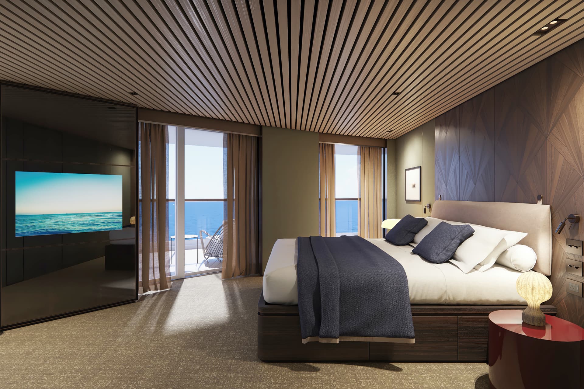 The Haven Aft-Facing Owner's Suite with Master Bedroom & Large Balcony